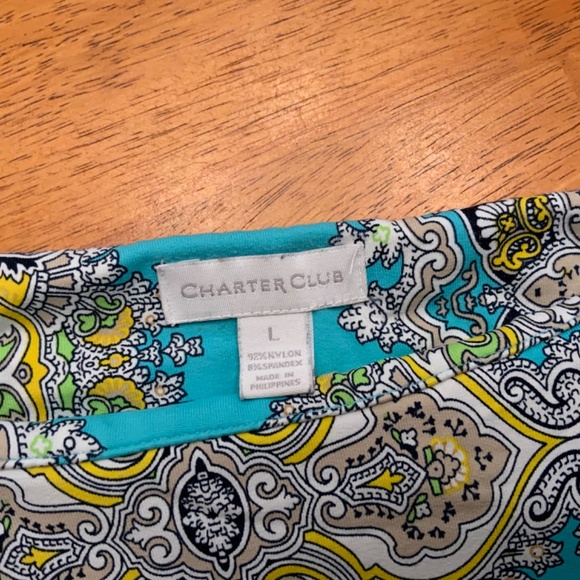 Cute Charter Club womans blouse with button collar - Picture 2 of 2